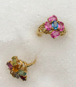 Amethyst/Opal/Tourmaline Rings Sizes 5-6