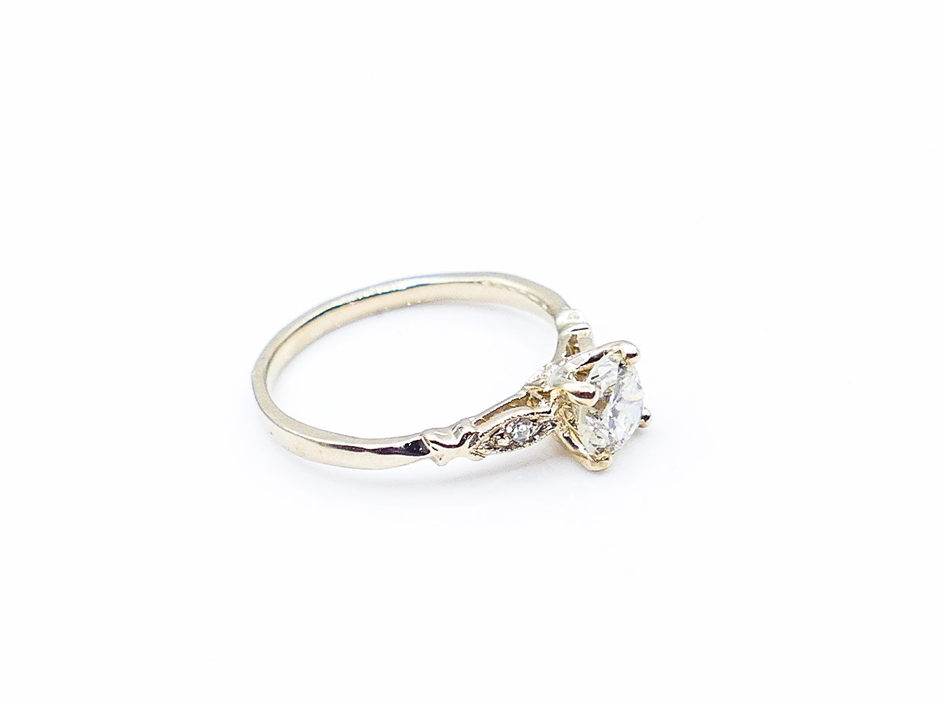 .65 Carat Diamond White Gold Vintage Style Engagement Ring