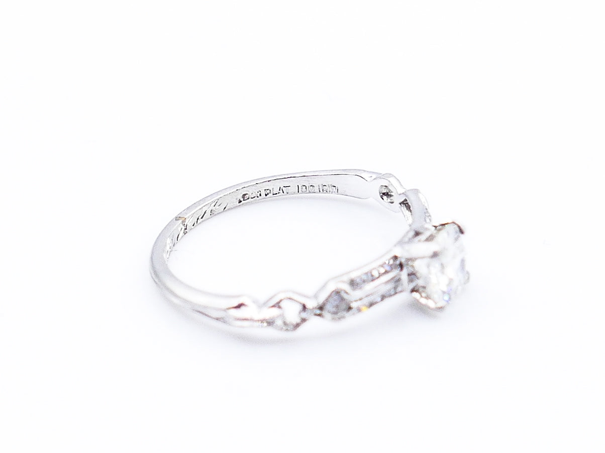 *Antique Platinum Diamond Engagement Ring