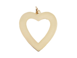 Large Hollow Heart Charm in 14K