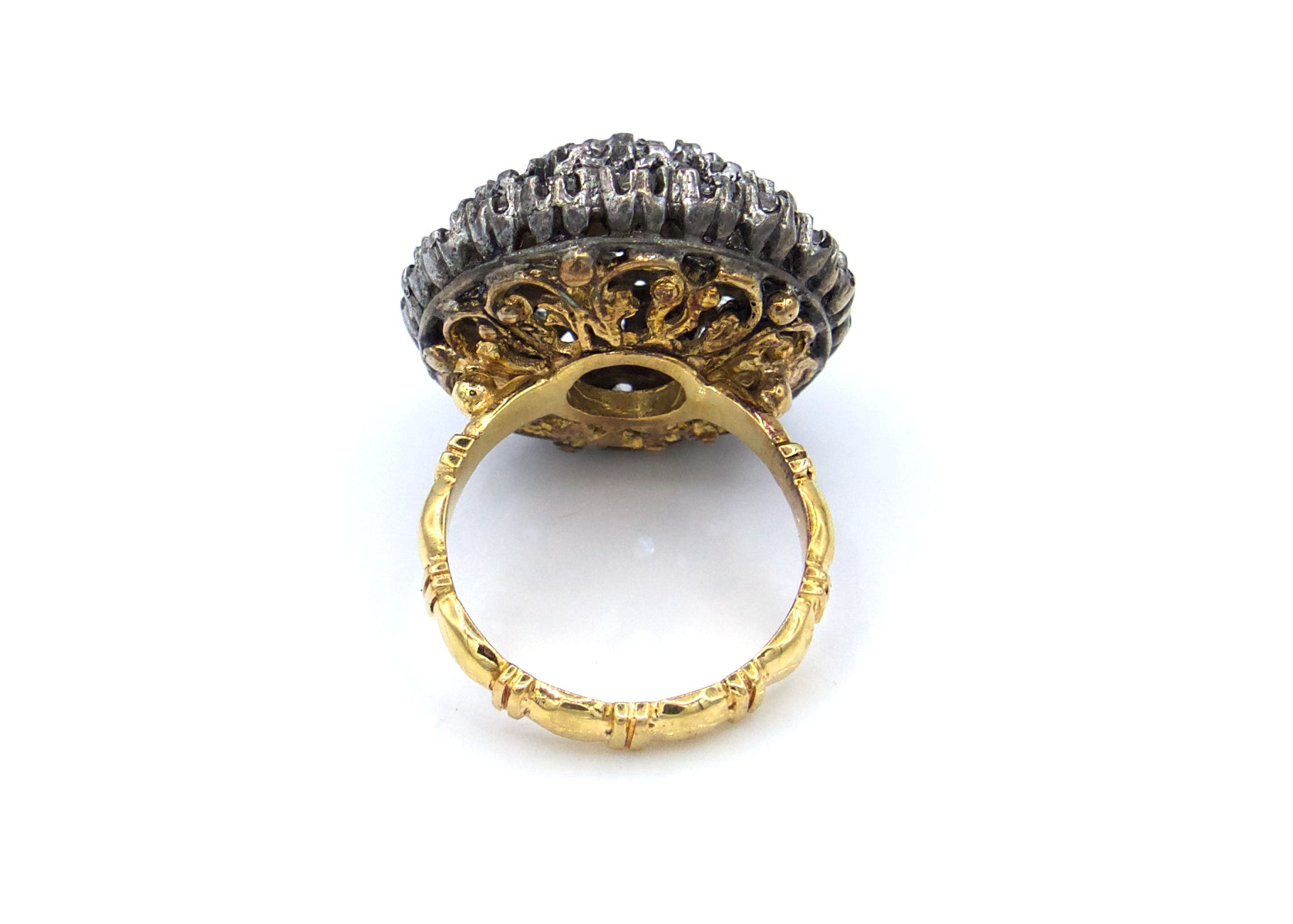 Antique Diamond Cluster Two Toned Ring