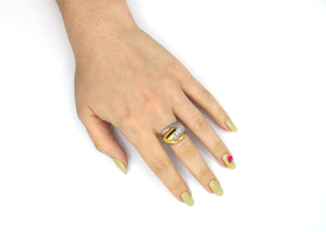 Italian High Domed Two Toned Ring