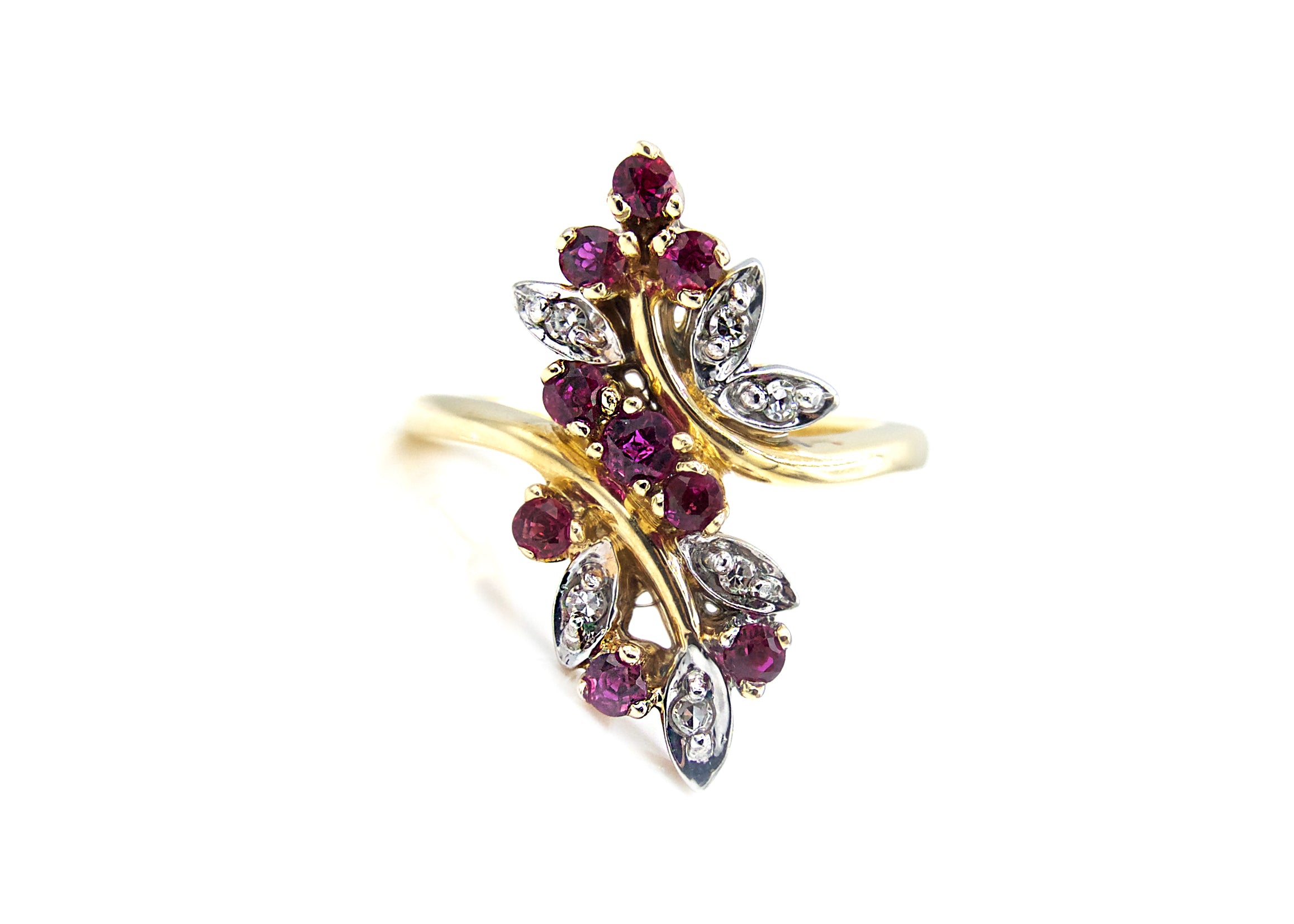 Ruby Diamond Berry Branch Ring