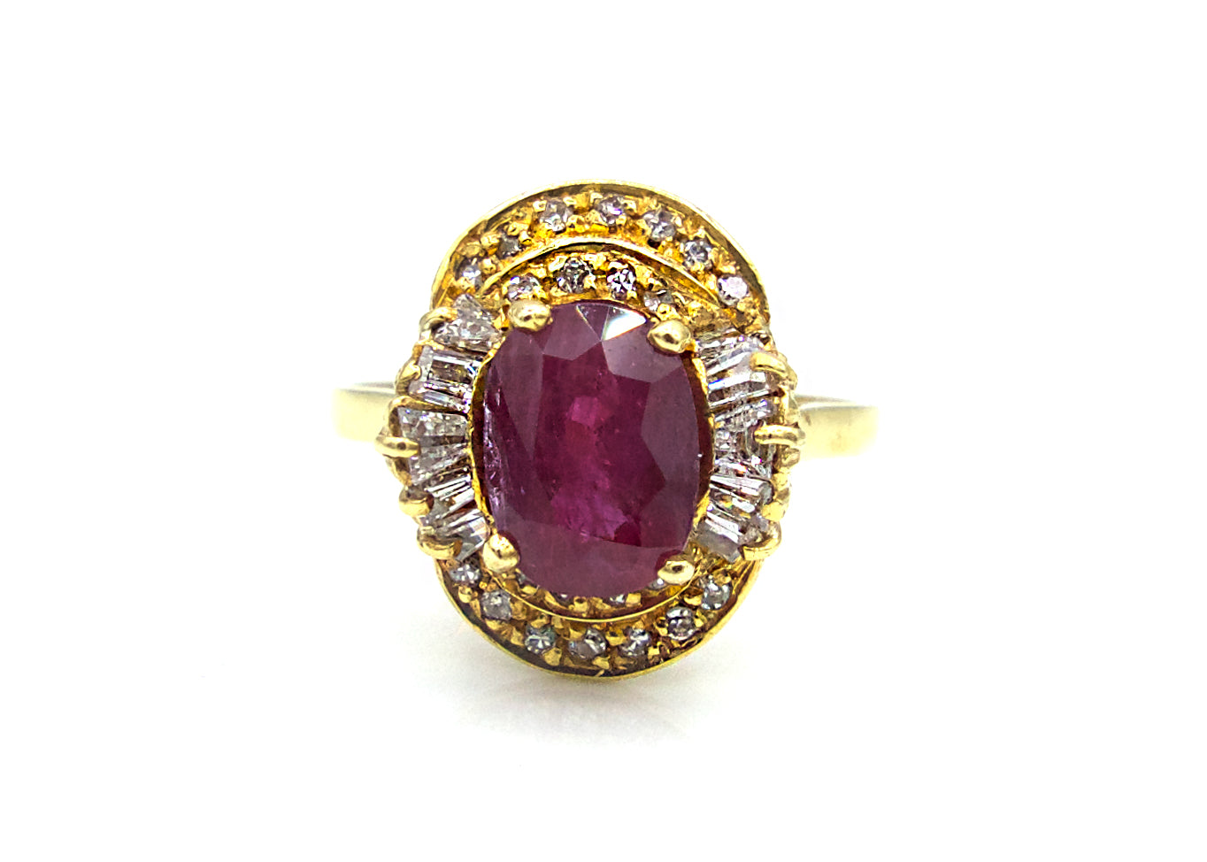 Vintage Ruby Diamond Cocktail Ring