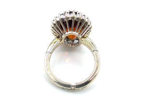 Hessonite Garnet Princess Adjustable Band Ring