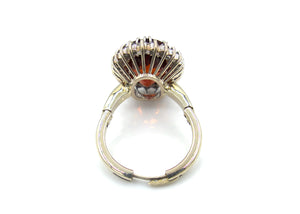 Hessonite Garnet Princess Adjustable Band Ring