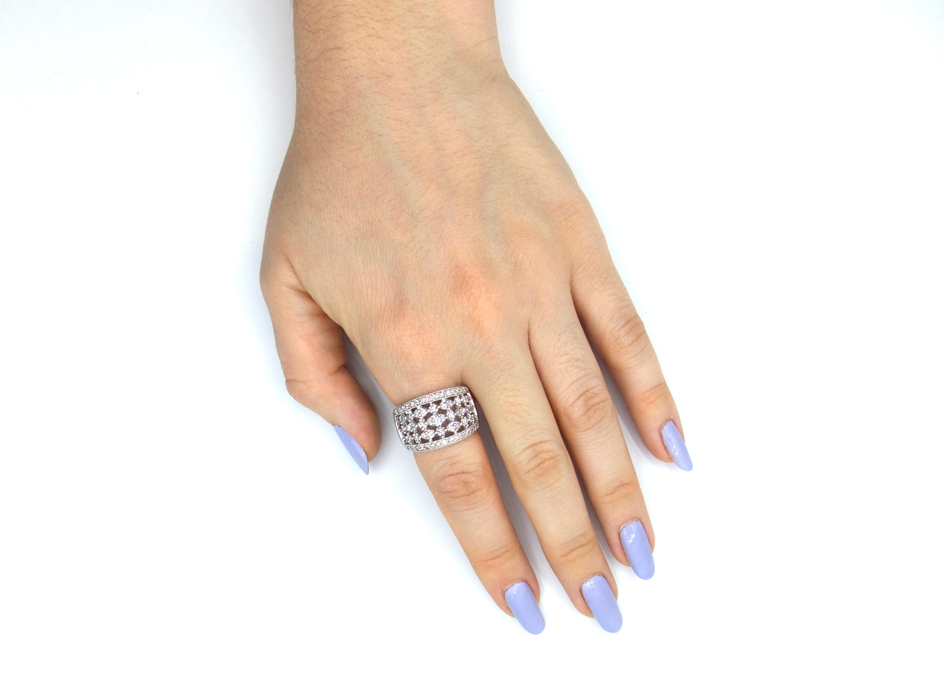Marquis Cut Diamond Geometric White Gold Ring