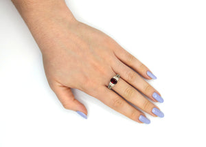 Garnet Two Toned Ring