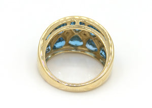 1980s Trilliant Cut Topaz Diamond Ring