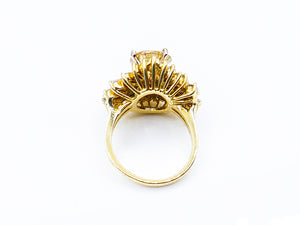 *Cognac Diamond Gold Retro Ring