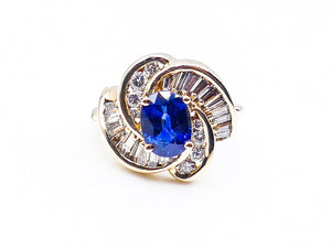 Oval Sapphire Diamond Cocktail Ring