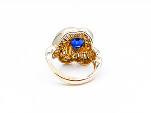 Oval Sapphire Diamond Cocktail Ring