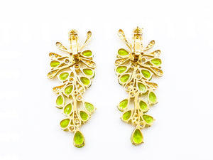 *18K Gold Peridot Diamond Earrings