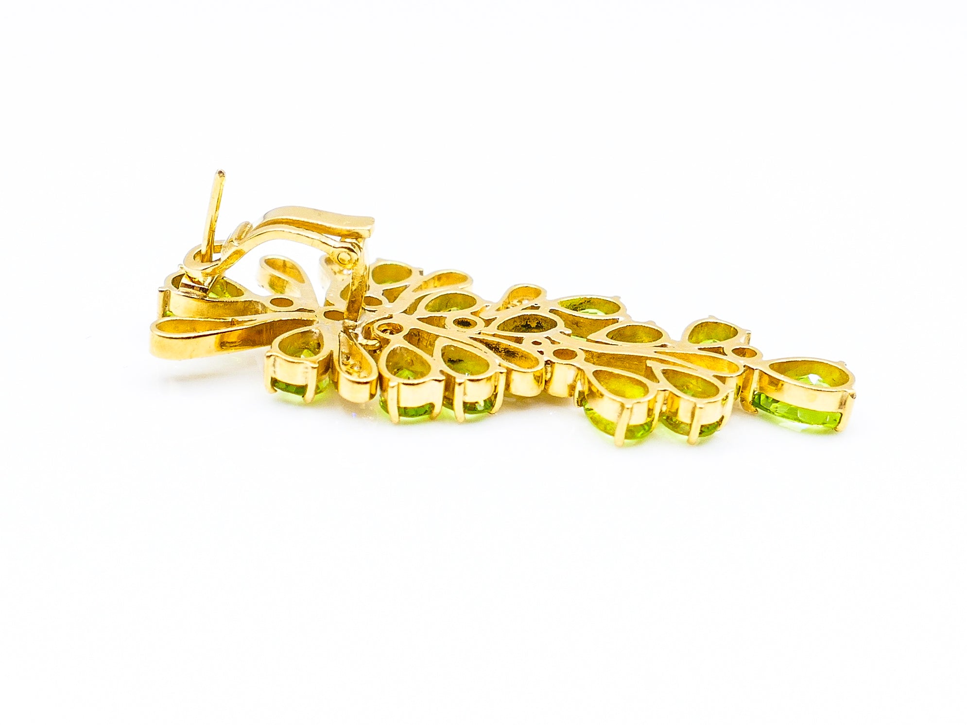 *18K Gold Peridot Diamond Earrings