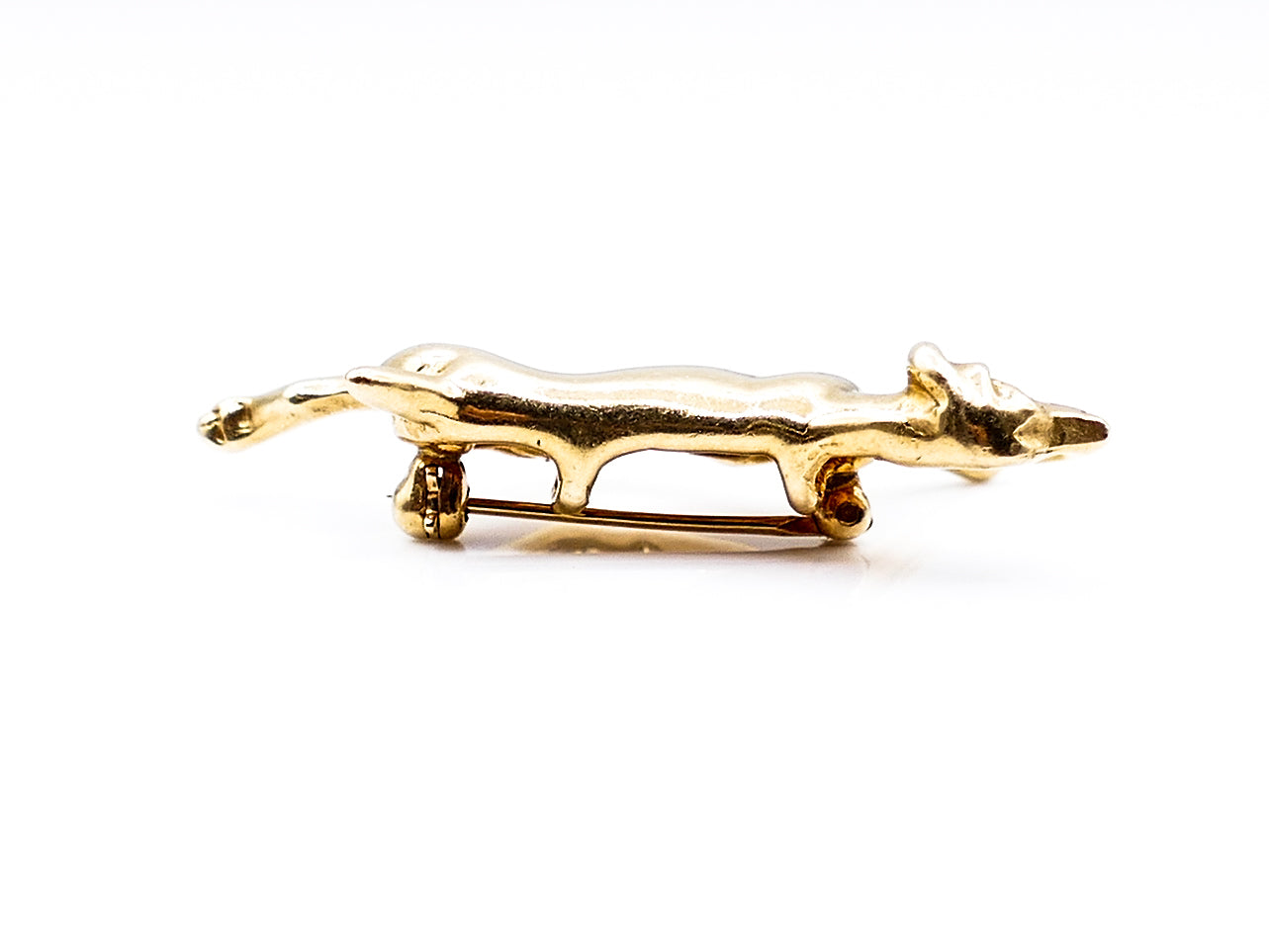 Yellow Gold Dog Pin Brooch