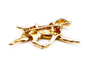 Yellow Gold Dog Pin Brooch