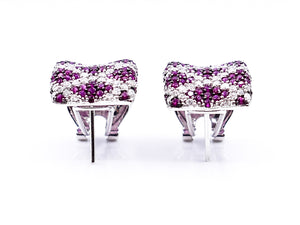 Ruby & Diamond Mosaic Earrings