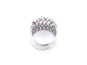 Geometric Zig-Zag Diamond 18k White Gold Ring