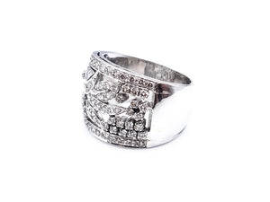 Floral Motif Diamond 18K White Gold Ring