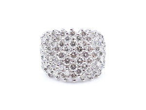 *(hand) Diamond Cluster White Gold Ring