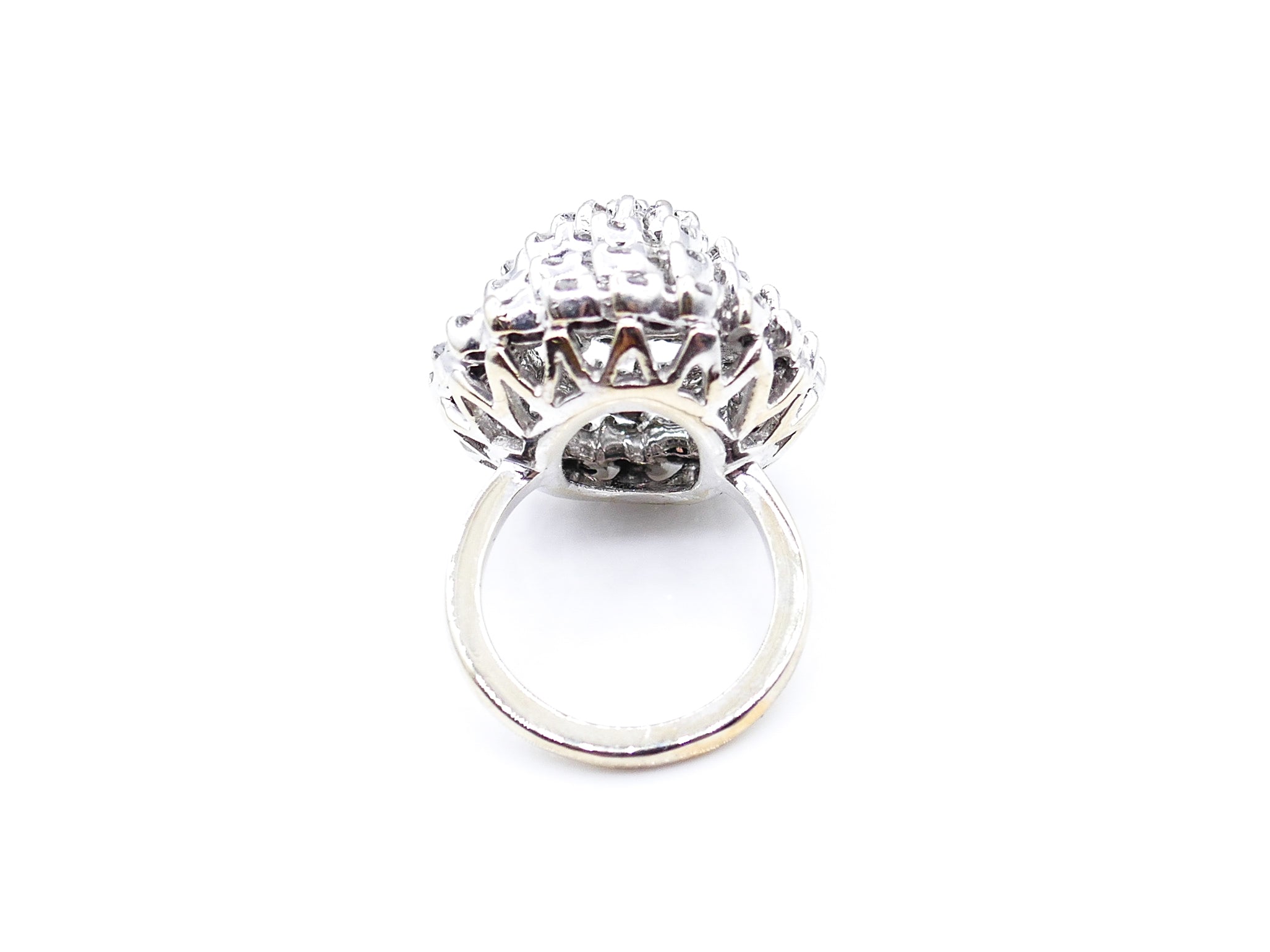 Antique Four Tier Diamond and White Gold Cocktail Ring
