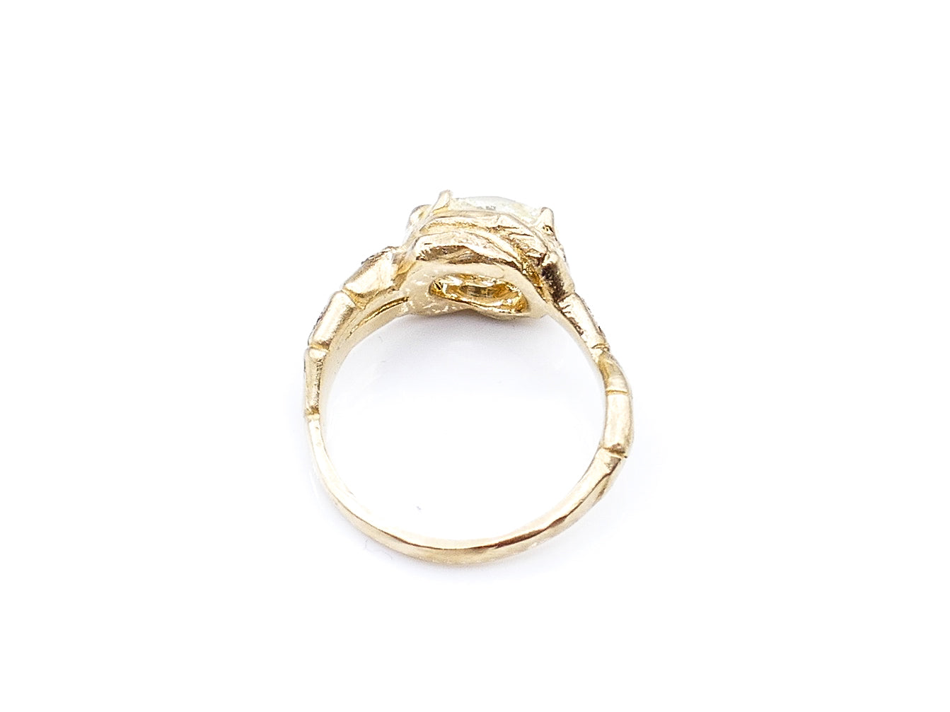 * (hand) Customizable Bamboo Design Engagement Ring