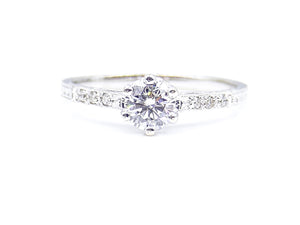 Custom Antique-Style Diamond White Gold Ring