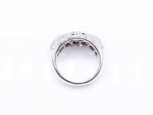 5 Heart Diamond Pave 18K White Gold Ring