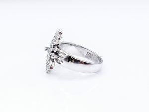 Diamond and White Gold Snowflake Ring