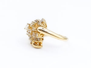 *Asymmetrical Four Point Diamond Cluster Ring