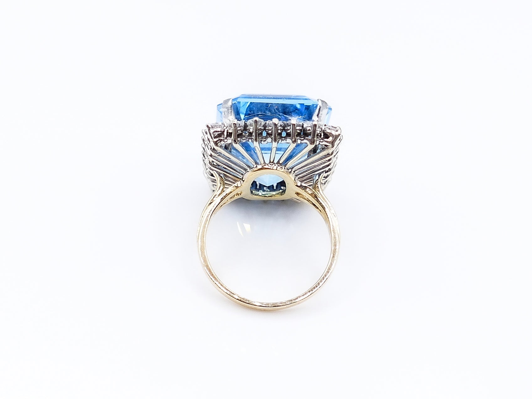 18 Carat Emerald Cut London Blue Topaz Ring