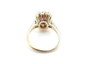 3 CT Pink Tourmaline and Diamond Baguette Ring