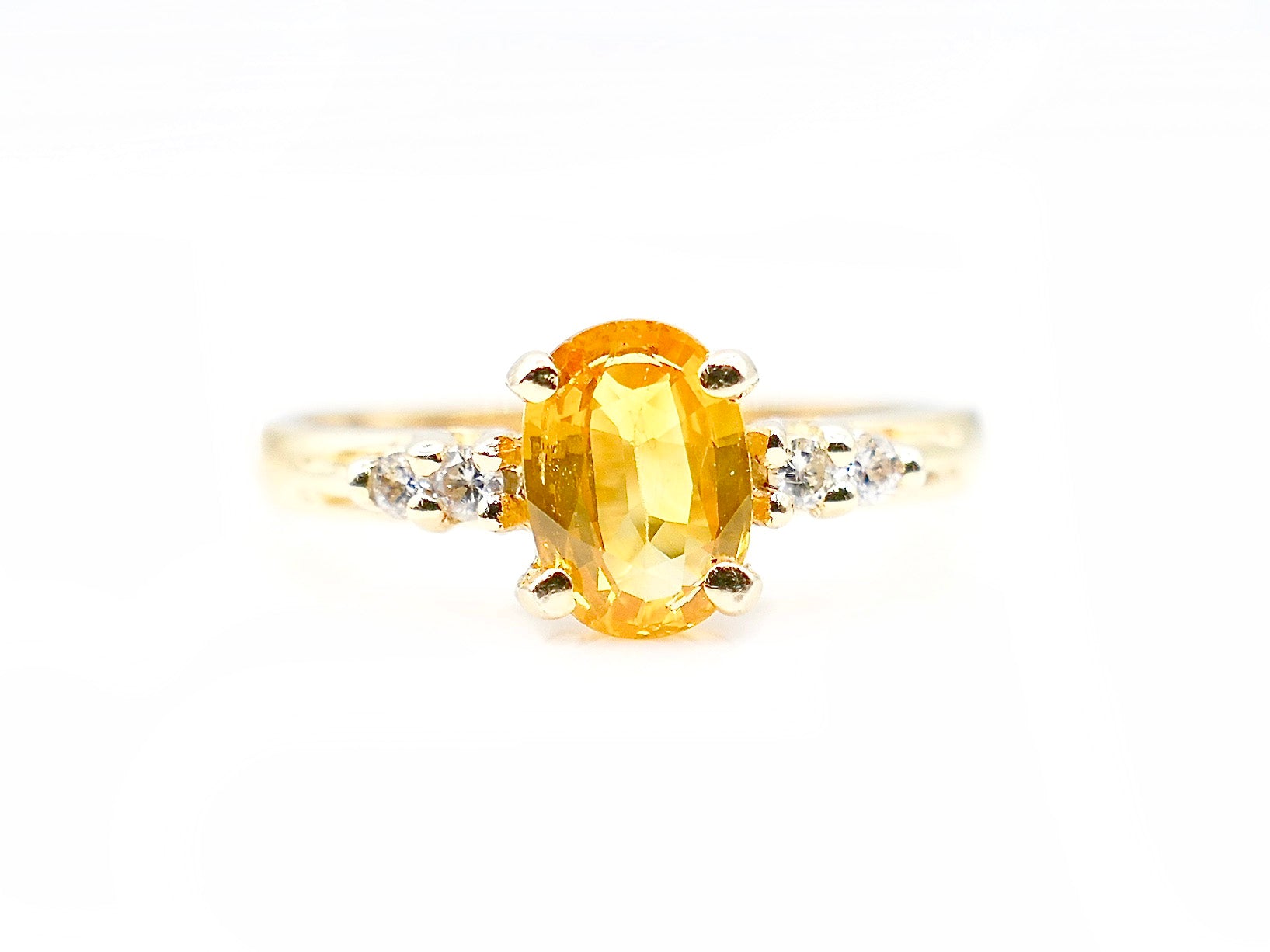 1 CT Yellow Sapphire and Yellow Gold Ring