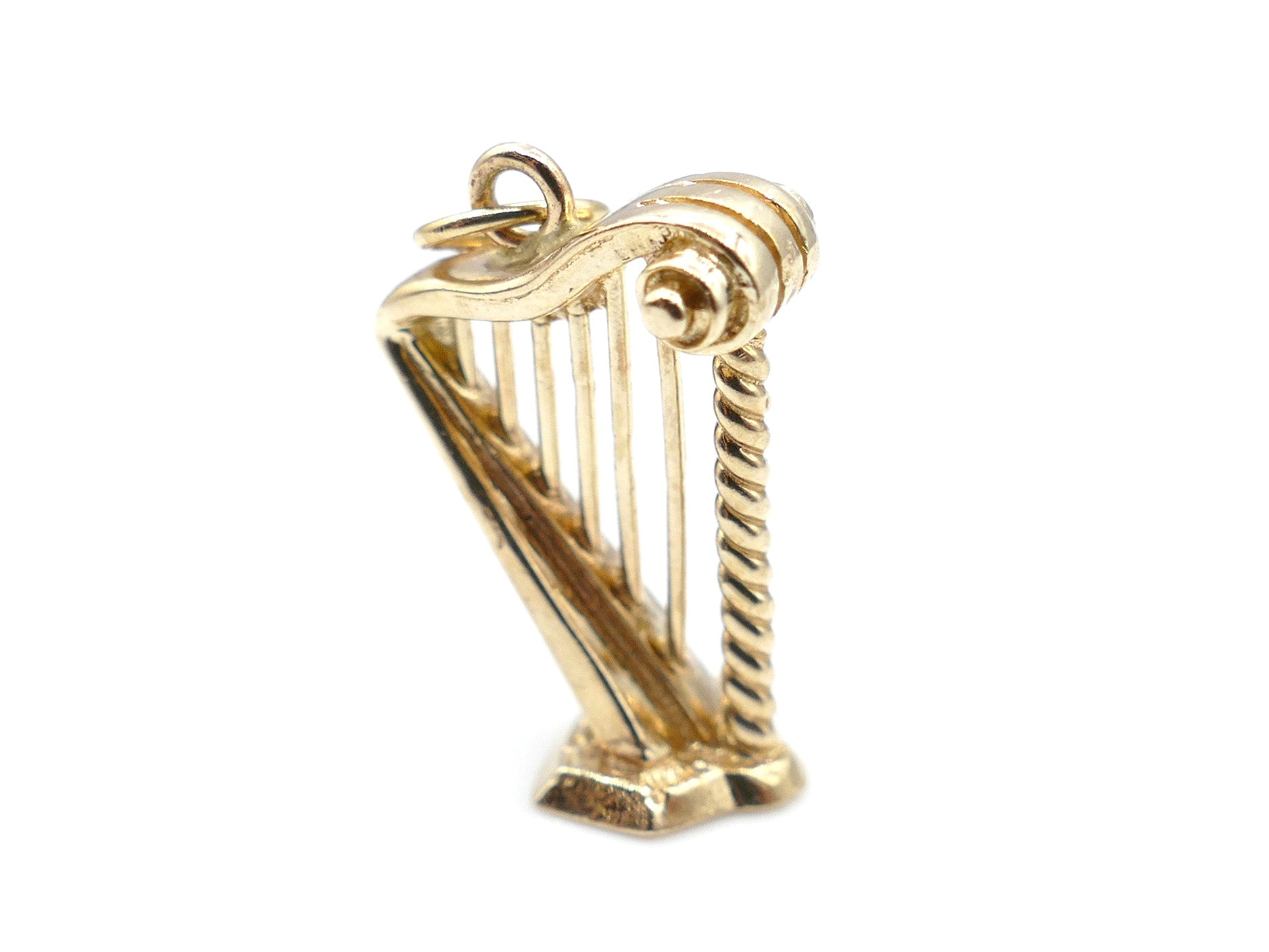 Vintage 14K Gold Harp Charm