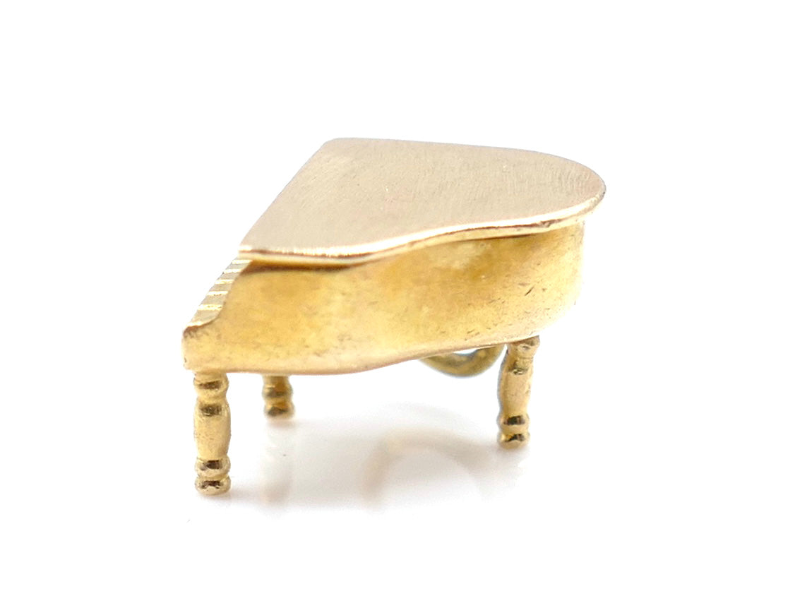 Vintage 14K Gold Enamel Baby Grand Piano Charm