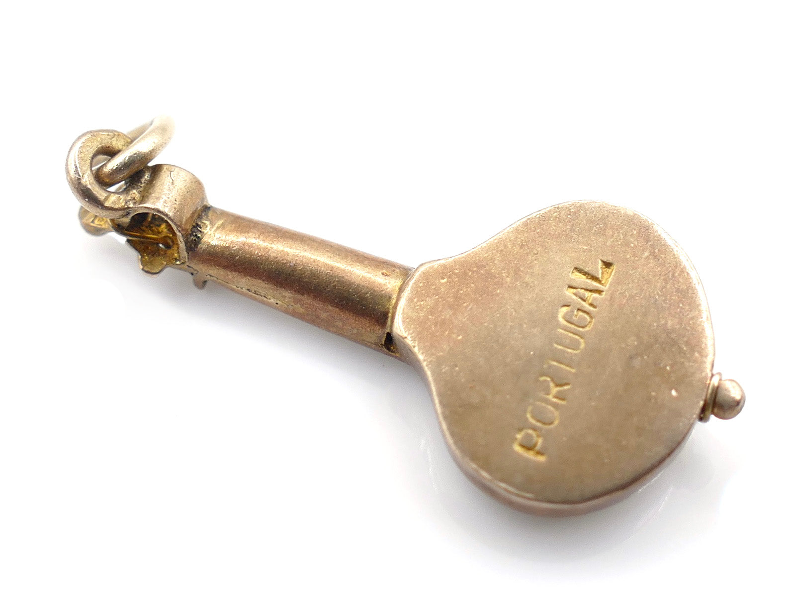 Vintage 14K Gold and Enamel Mandolin Charm