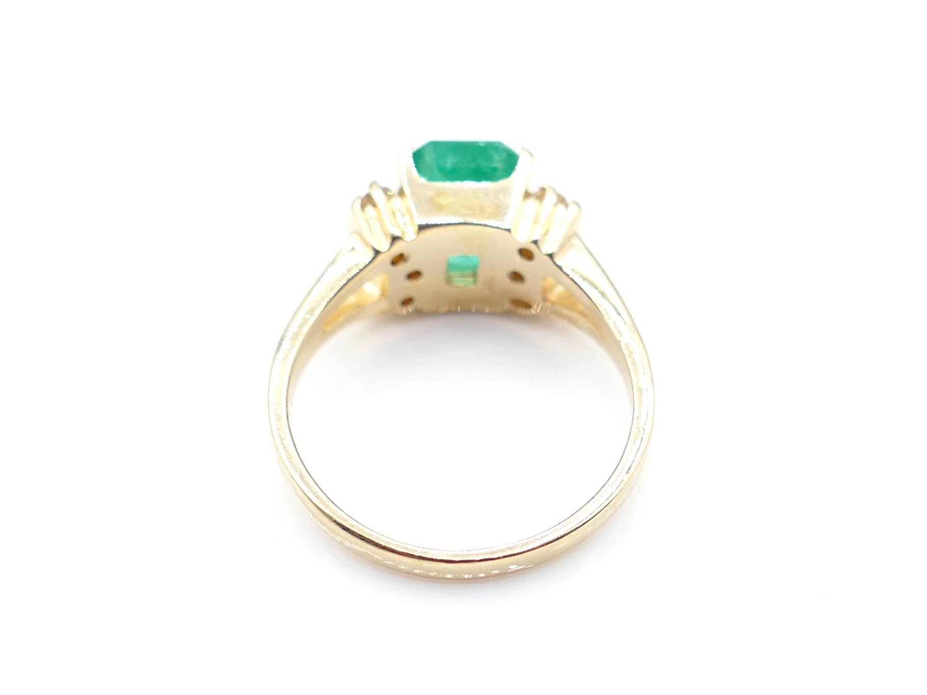 Emerald Diamond 14K Gold Vintage Ring