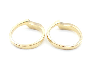*14K Yellow Gold Wave Bands