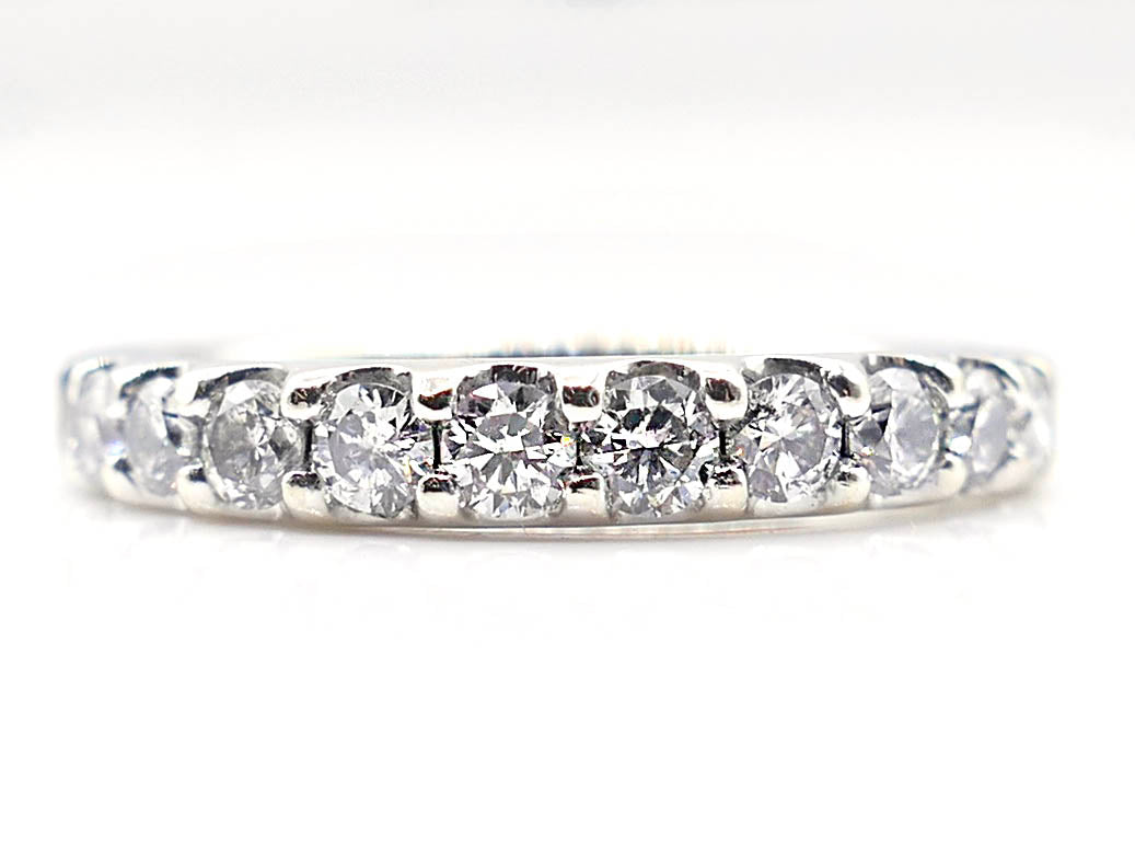 Diamond White Gold Engagement Ring and Eternity Band Set